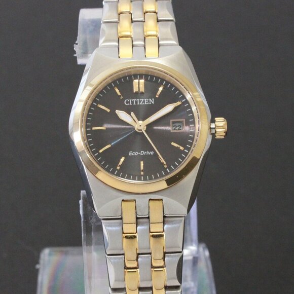 Citizen Eco Drive Ladies Corso Two Tone Black Dial 28mm main image 6